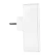 Rozetes sadalītājs Maclean MCE248 F/W, 3 ligzdas, 2x USB-A, 2x USB-C PD 20W, balts