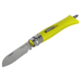 Складной нож Opinel No. 09 с набором бит, желтый