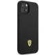 Ferrari iPhone 14 vāciņš Silicone Metal Logo, melns