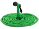 Растягивающийся садовый шланг с пистолетом 45м, зеленый
