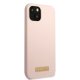 Guess Silicone Logo Plate MagSafe vāciņš iPhone 13, rozā