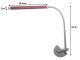 Shadowless Desk Lamp with Clip, 24 LED, USB, White/Pink