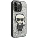 Karl Lagerfeld Glitter Flakes Ikonik vāciņš iPhone 14 Pro, Sudraba