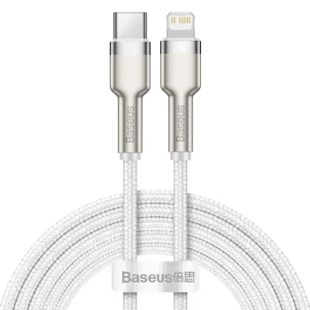 USB-C uz Lightning kabelis Baseus Cafule 20W 2m Balts