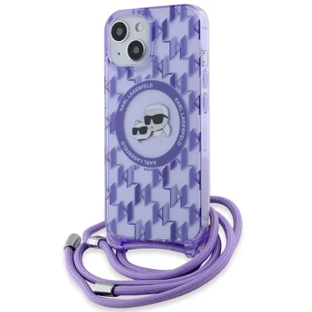 Чехол Karl Lagerfeld для iPhone 15 / 14 / 13 IML Crossbody Monogram, фиолетовый