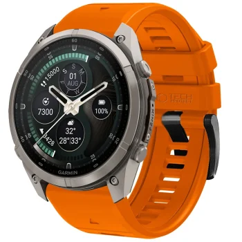 Силиконовый ремешок Tech-Protect для Garmin Fenix 5–9 Pro (47 мм), оранжевый