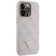 Guess iPhone 13 Pro Max Case Metal Logo Strass Crossbody, Pink