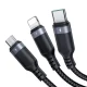 Кабель 3-в-1 Joyroom S-A18 USB-A на Lightning / USB-C / Micro USB, 0.3м, черный