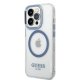 Guess Metal Outline MagSafe Case for iPhone 14 Pro - Blue