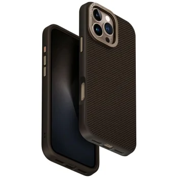 Uniq iPhone 16 Pro Max vāciņš Keva Max Magclick ar kameras statīvu, brūns