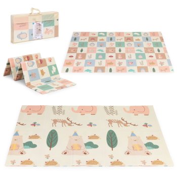 Attīstošais putu paklājiņš bērniem 200x150 cm saliekams divpusējs + soma IPLAY