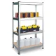 Plonos 470000 metāla noliktavas plaukts 150x75x30 cm, sudraba