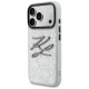 Karl Lagerfeld IML Glitter KL Diamond Logo vāciņš iPhone 17 Pro telefonam – sudraba | Phone Case Cover
