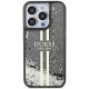 Apple iPhone 15 Pro Max 6.7\'\' Guess Liquid Glitter Gold Stripes Case Cover, Black
