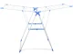 2-Tier Folding Clothes Drying Rack, White and Blue