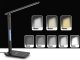 LED настольная лампа с USB, QI беспроводной зарядкой и часами