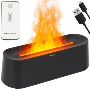 Aroma Diffuser and Air Humidifier with Flame Effect 250ml Ruhhy 26328, Black