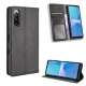 Sony Xperia 10 III / 10 III Lite Vintage Style Magnetic Leather Wallet Case Cover, Black | Telefona Vāciņš Maciņš...