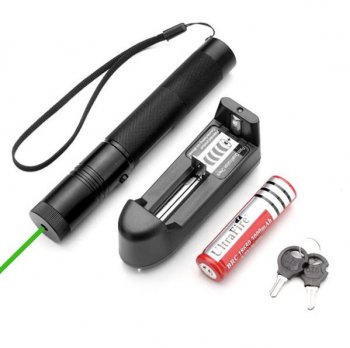 Zaļš lāzera rādītājs + Akumulatoru lādētājs | Green Laser Pointer