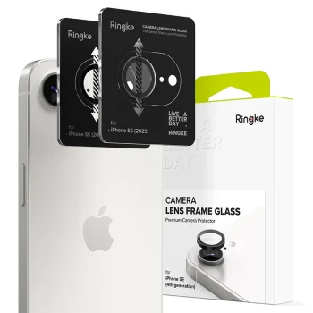 Ringke Camera Frame Protector kameras aizsargstikli iPhone 16e / 17e, 2 gab., melns