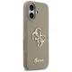 Чехол Guess для iPhone 17 Silicone Big 4G Script, коричневый