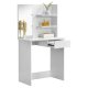 Modern Dressing Table with Large Mirror and Shelves ModernHome, White
