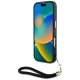 Guess HC IML Leopard Triangle Cord Strap MagSafe vāciņš iPhone 16 Pro Max - Melns | Phone Case Cover Black