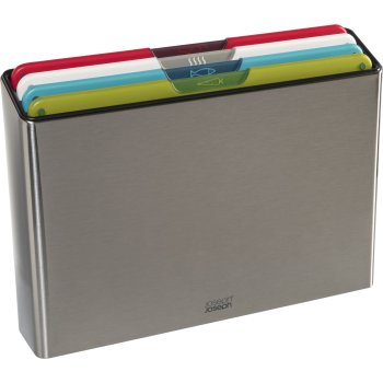 Joseph Joseph Folio Icon Steel 4-Piece Chopping Board Set, Multi-Colour