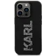 Karl Lagerfeld iPhone 15 Pro vāciņš 3D Rubber Glitter Logo, melns