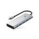 Tech-Protect HB04 9in1 USB-C centrmezgls ar HDMI 4K 60Hz un PD 100W, pelēks