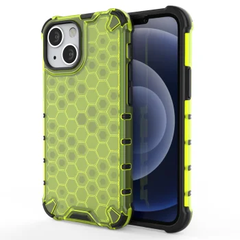 Case for iPhone 13 mini Honeycomb with TPU Bumper, Green