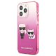 Apple iPhone 13 Pro 6.1\" Karl Lagerfeld Gradient Ikonik Karl & Choupette Case Cover (KLHCP13LTGKCP), Pink