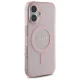 Guess iPhone 16 vāciņš IML Glitter Circle MagSafe, rozā