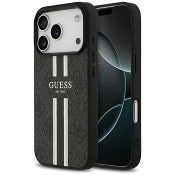 Guess 4G Printed Stripes MagSafe Case for iPhone 17 Pro Black