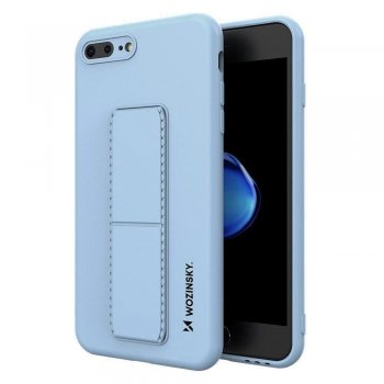 Apple iPhone 7 8 Plus 5.5" Wozinsky Flexible Silicone Kickstand Case Cover, Light Blue | Silikona Vāciņš Maciņš...