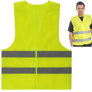 Atstarojoša drošības veste EN 471 autovadītājiem, dzeltena, L izmērs