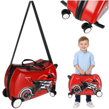 Kids Ride On Suitcase Motorcycle Carry On Luggage for Toddlers