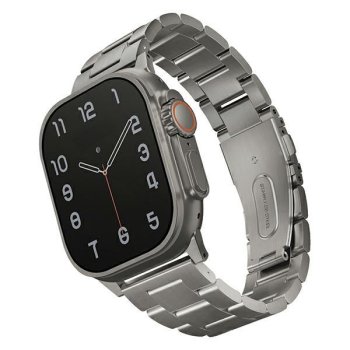 Uniq Osta Strap Case for Apple Watch 42/44/45/ 49mm Series 1/2/3/4/5/6/7/8/SE/SE2/Ultra Stainless Steel Silver/Titanium...