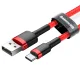 Baseus Cafule USB to USB Type C Data Charging Cable 3A 1m, Red+Black | Lādētājvads Datu Pārraides Kabelis