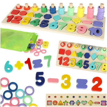 Kids Toddler Educational Toy Shape Digit Alphabet Sorter Puzzle 3in1 (13x36 cm)