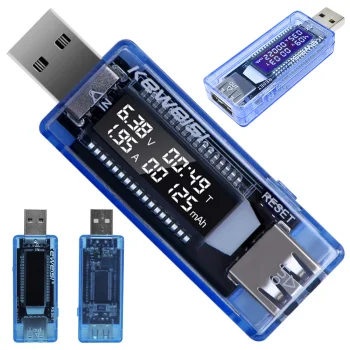 USB-тестер напряжения и тока (вольтметр / амперметр), синий
