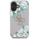 Чехол Guess Grained Roses Big 4G Logo для iPhone 16 - Фиолетовый