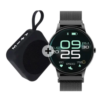 Viedpulkstenis Forever ForeVive 2 SB-330 ar Bluetooth skaļruni 3W, melns