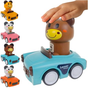 Сенсорная игрушка Iso Trade 00026728 - машинки с животными, 4 шт.