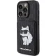 Karl Lagerfeld iPhone 15 Pro Max vāciņš Saffiano Monogram Choupette, melns