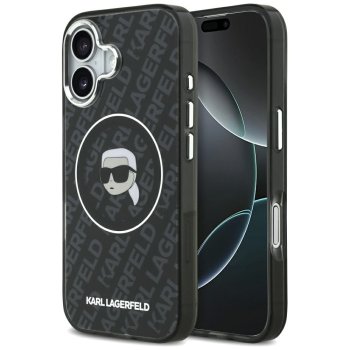 Karl Lagerfeld IML Karl Head Logo MagSafe vāciņš Apple iPhone 17 - Melns