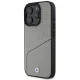 BMW iPhone 16 Pro vāciņš Sign Leather Textured and Line MagSafe, pelēks