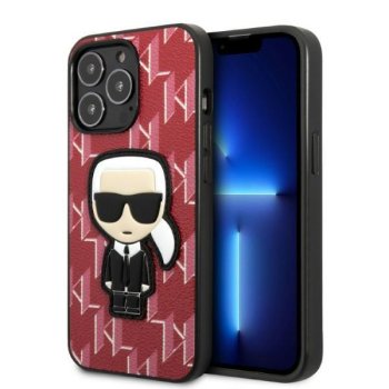 Karl Lagerfeld iPhone 13 vāciņš Monogram Ikonik Patch Sarkans