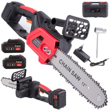 Akumulatora ķēdes zāģis 1200W ar 2 akumulatoriem, 30 cm