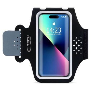 Tech-Protect M5 sporta aproce viedtālrunim, melna